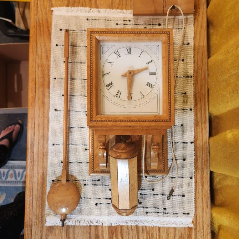 Gorgeous Antique Wood Wall Clock by Charles Alvah Smith, #423, Dec 1943, Vermont