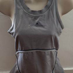 Adidas by Stella McCartney Climalite Gray Women’s Cut Out Back Raw Seaming Top, size S