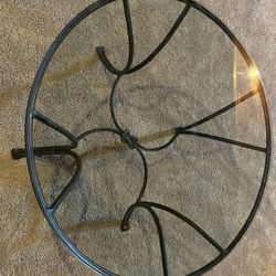 Matching Glass Tables with Rod Iron Legs