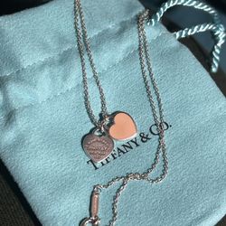 Tiffany Co Pink Heart Necklace 