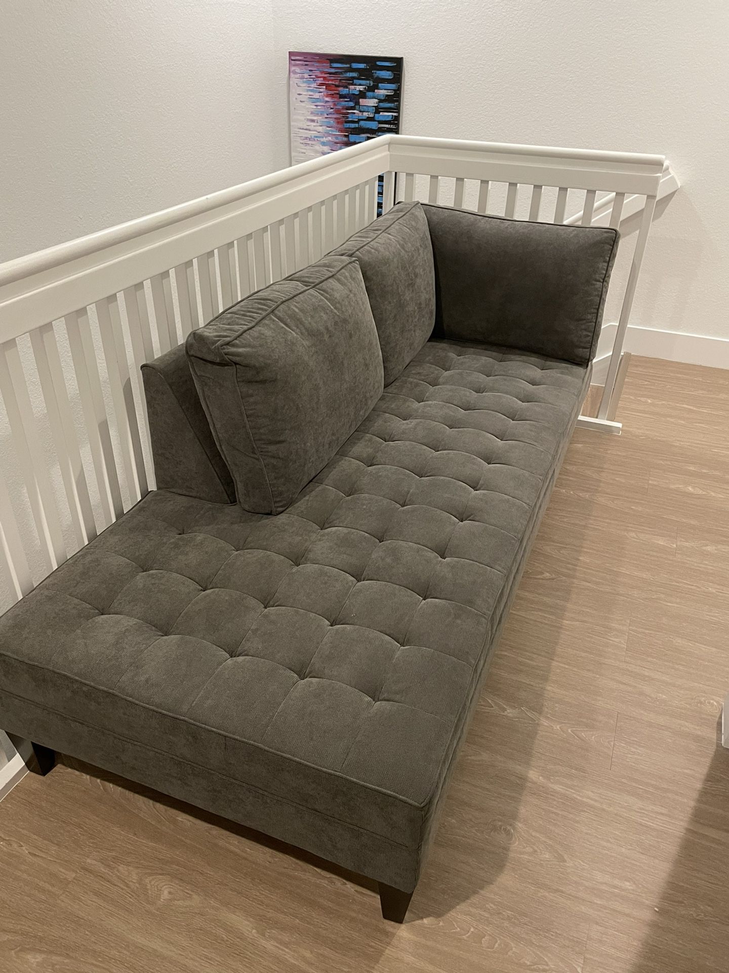 88x36 Gray Zgallerie Couch “Vapor chaise”