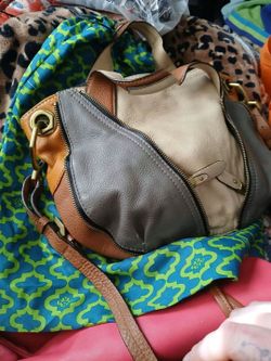 Multicolor Leather Satchel Handbag