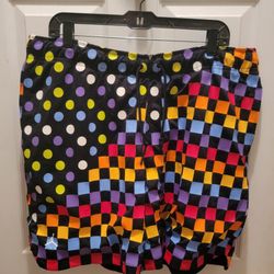 Jordan Legacy AJ3 Multicolor Polka Dot/ Checkerboard Shorts - Mens Size XXL