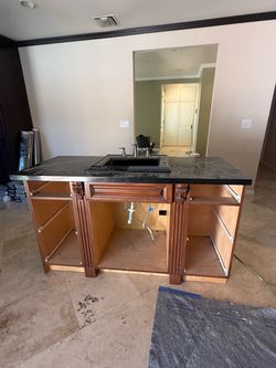 Black tub and vanity
