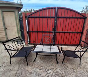 4-Piece Black Metal Outdoor Patio Furniture