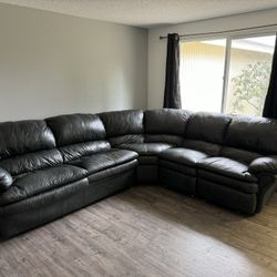 Leather Dark Gray Sectional $600 Obo