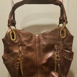 B Makowsky Bronze Leather purse New!