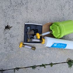 RV.
Water filter extenders and water pressure regulators