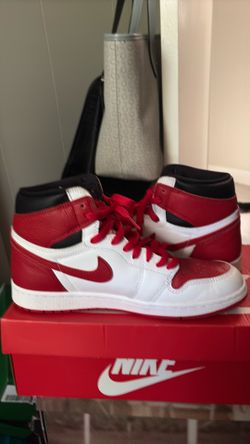 Red black and white Nikes