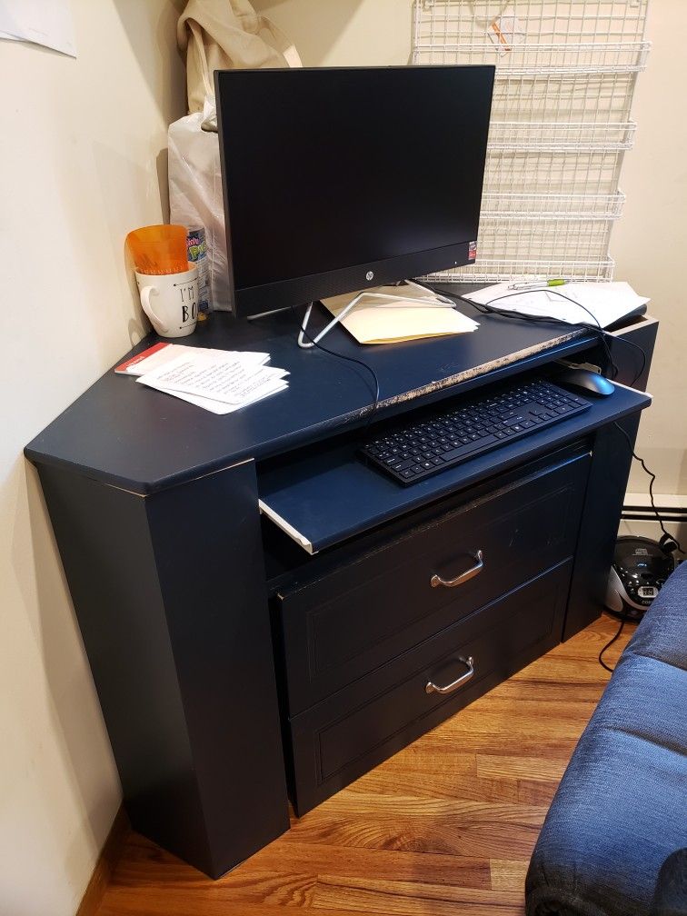 Blue Corner Desk And Seat