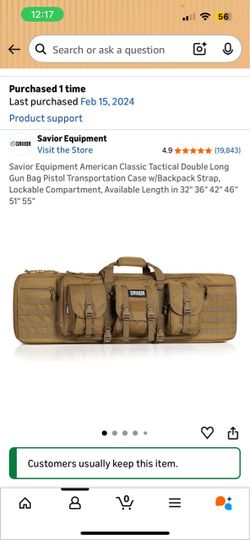 Savior Equipment American Classic Tactical Double Long Gun Bag Pistol Transportation Case w/Backpack Strap, Lockable Compartment, Available Length in