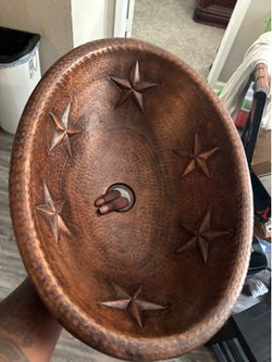 19’ oval copper sink