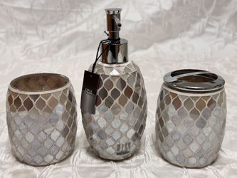 Opal Mosaic 3-Piece Bathroom Accessory Set