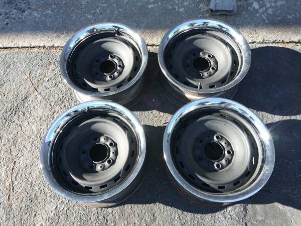 Chevy truck or van C10 Rally rims and beauty rings. 15 in