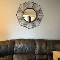 Metallic Oil Rubbed Bronze Sunburst Mirror 