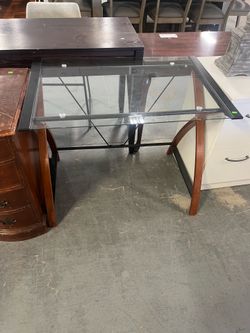 Glass top desk (in store)