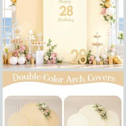 Double Sized Champgne/ivory Arch Cover 7.2ft