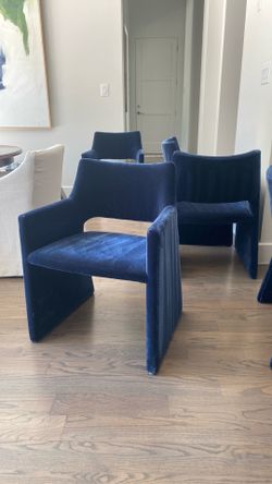 Set of 4 blue dining chairs