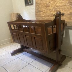 Wooden Baby Crib Rocker