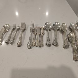 Complete antique sterling silver flatware set