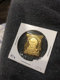 Coin stamp. Silver and gold