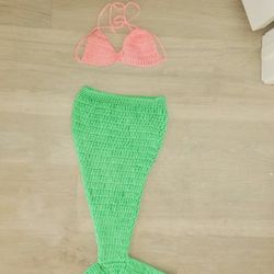 Baby Girl Mermaid Crochet Photoshoot/Costume Prop