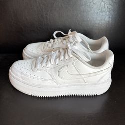 White Nike Court Vision Alta Platform Sneakers