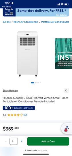 NIB Hisense 5000 BTU Portable AC