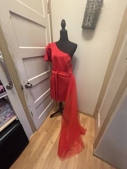 Red one shoulder cocktail dress 4xl  new