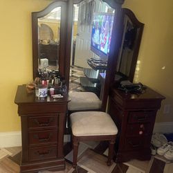 Antique Makeup Vanity