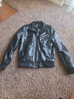 Black leather jacket