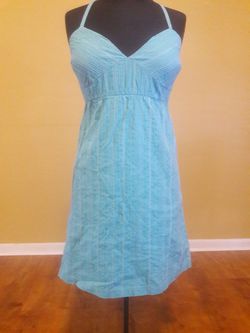 Mossimo Supply Co Blue Striped Neck Strap Summer Dress Size Small