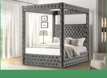 Annabelle Grey Bed Frame Queen 🔥😍🤓😎
