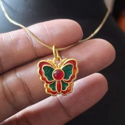 Stainless Steel Butterfly Pendant Necklace 