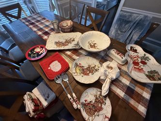 🎄 Williams Sonoma Reindeer Holiday Dinnerware Set | 32 Plates + Serving Pieces | Complete Christmas Entertaining Collection
