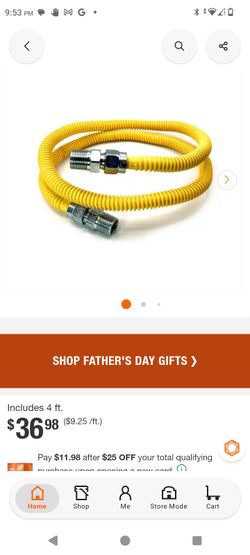 1/2 in. MIP x 1/2 in. MIP x 48 in. Gas Connector (1/2 in. OD)