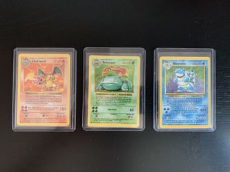 Shadowless Charizard, Venusaur, Blastoise Pokémon Cards