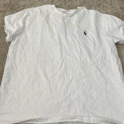 Mens Polo White T Shirt Medium