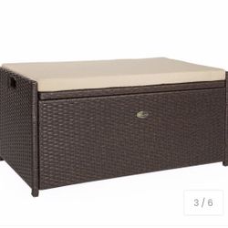 Barton Deck Box w/Seat Cushion 60 Gallon Outdoor Patio Storage Bench Shed Cabinet Container Furniture Pools Yard Tools Porch Backyard#97038