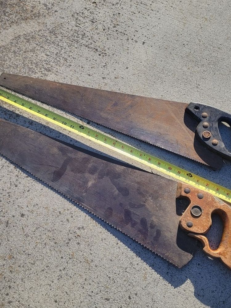 Lot Of 2 Wood Hand Saw Saws Craftsman E.C. Atkins 26"