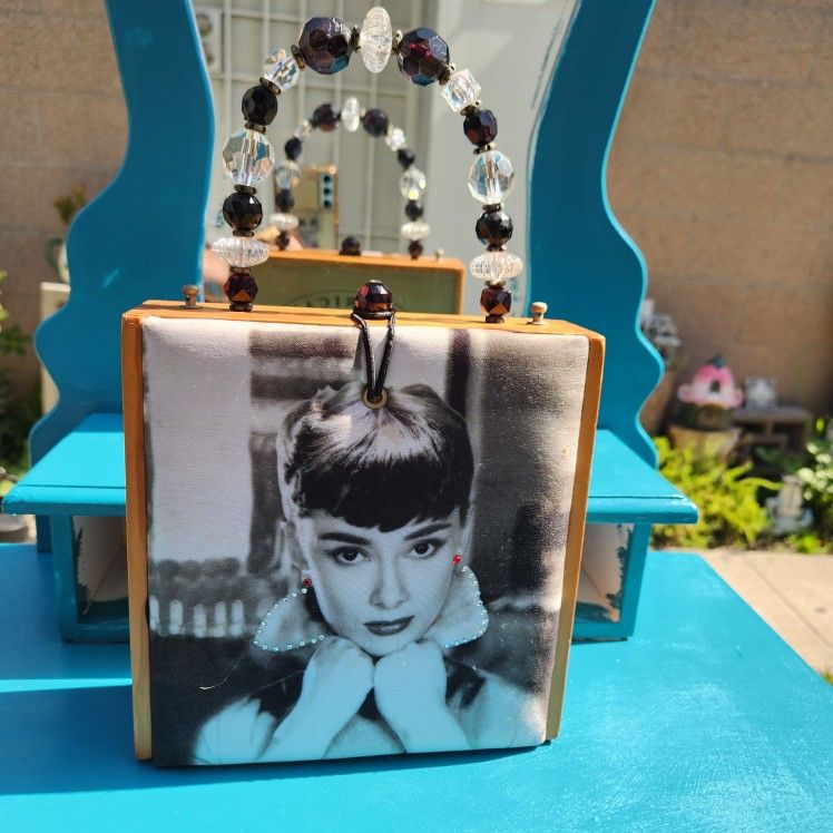 Vintage CIGAR box Purse - Aubrey Hepburn