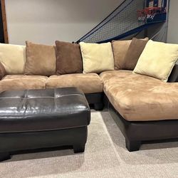 Sectional With Matching Ottoman  (Delivery available)