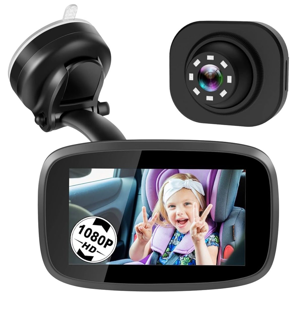 1080P Baby Car Mirror - Shybaby 4.3" Baby Car Camera Monitor