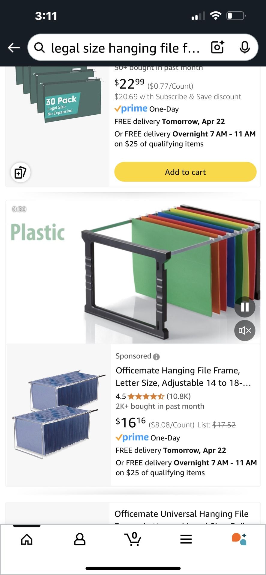 New In Box Legal Size Hanging File Frame