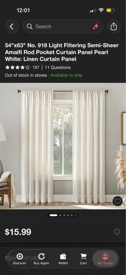 No. 918 Amalfi Semi-Sheer Rod Pocket Curtain Panel