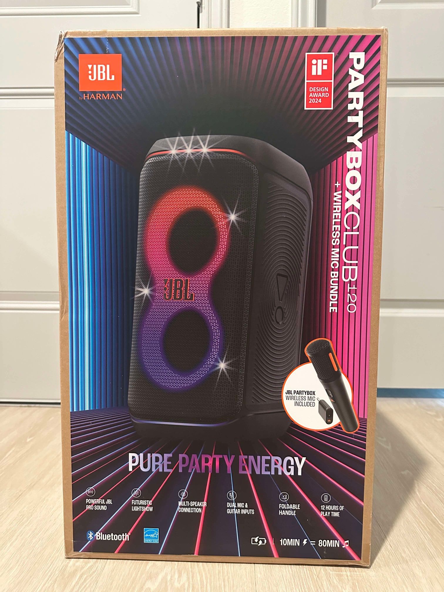 JBL Partybox 120 + Wireless Microphone – Open Box, Like New!