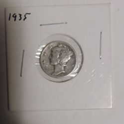 1935 P 90% Silver Mercury Dime!