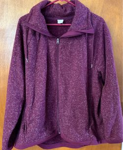Women’s Size XXL Purple Marled Full-Zip Hoodie Jacket