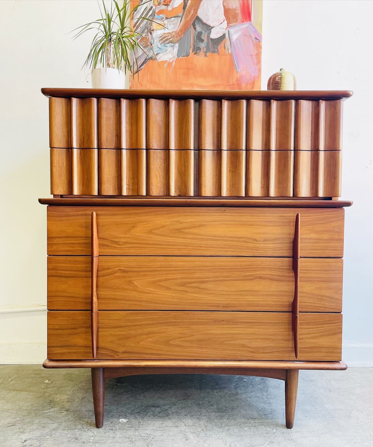 Mid Century Modern Tall Dresser By United Furniture 