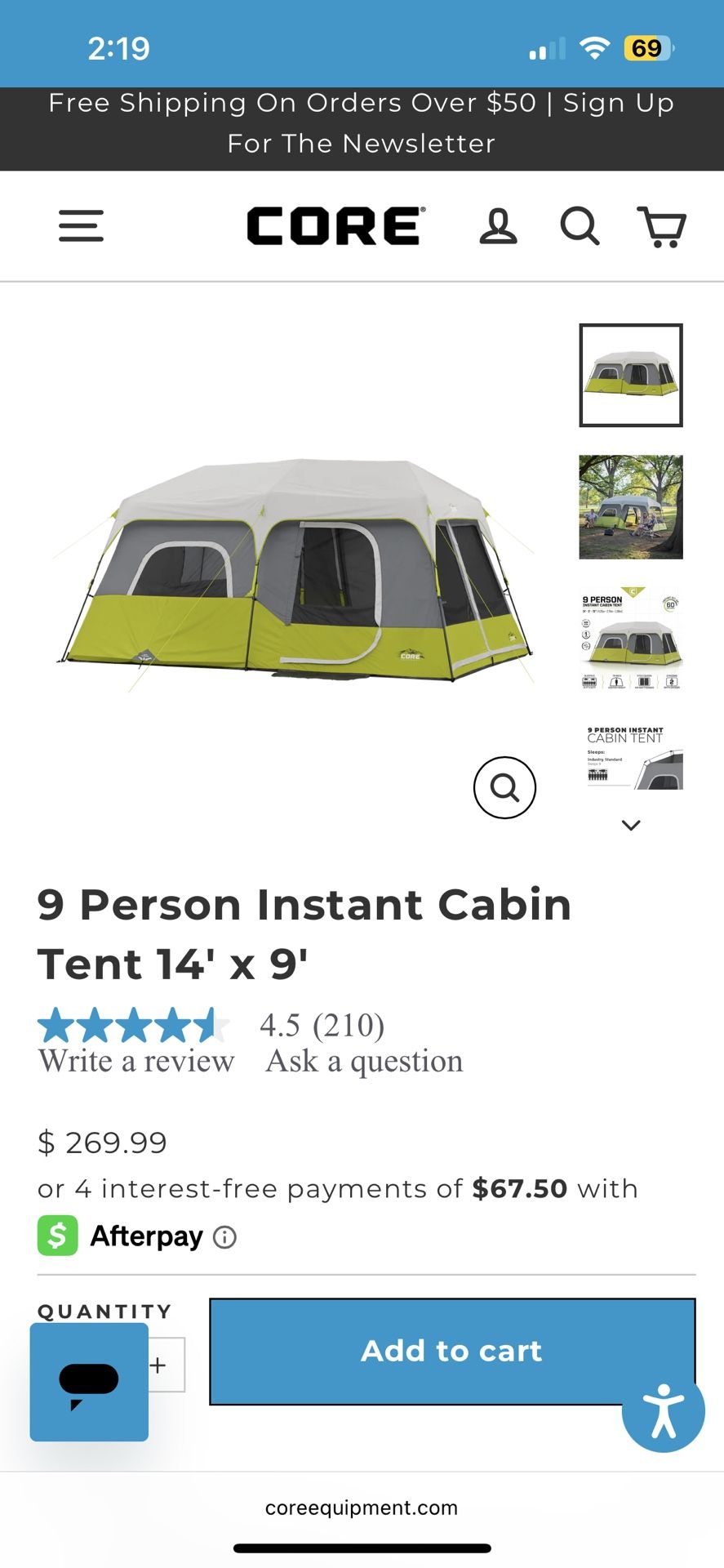 Camping Tent 9 Person Capacity
